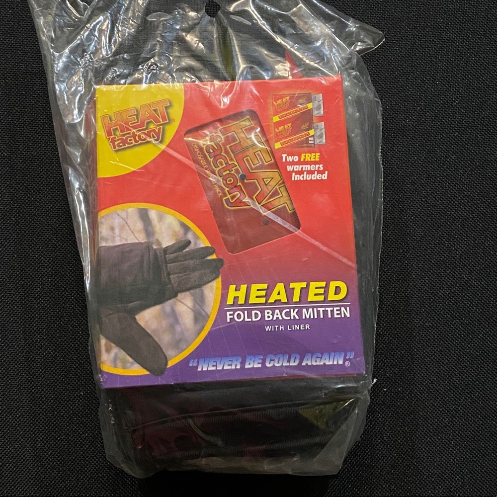 Heat Factory ~ Heated Fold Back Mittens With Liner ~ Brand New!